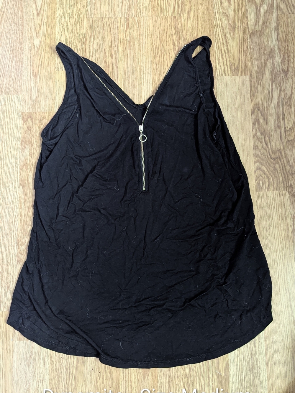 Dynamite Black V-Neck Zip Tank Top